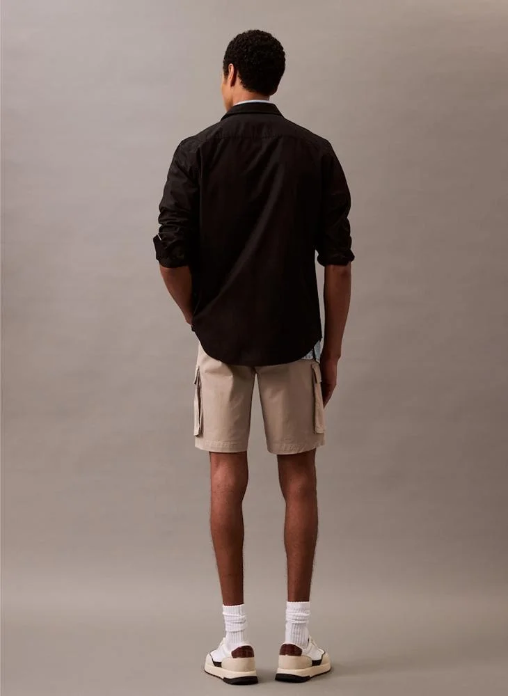 Calvin Klein Jeans Vintage Khaki Cotton Twill Cargo Shorts for Men | Best Price UAE